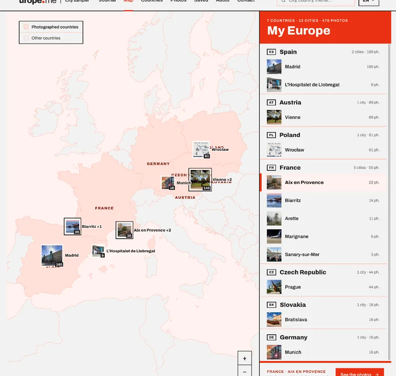 Capture fournie de la carte UROPE.ME